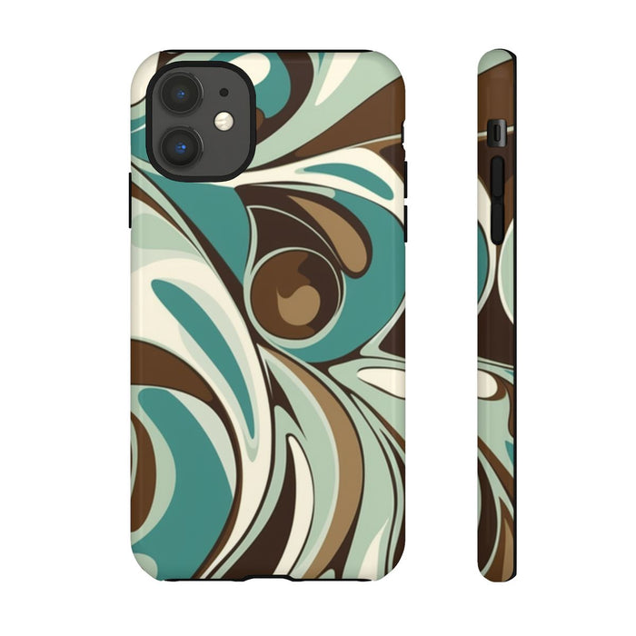 Abstracte Swirl in Teal en Bruin