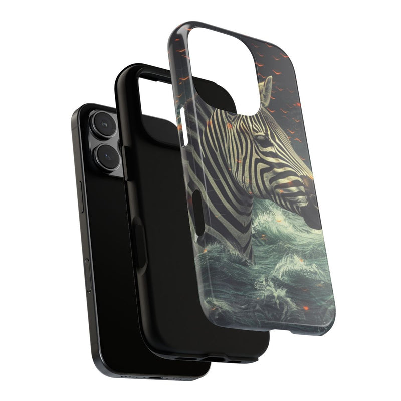 Zebra in Water met Gloeiende Vonken