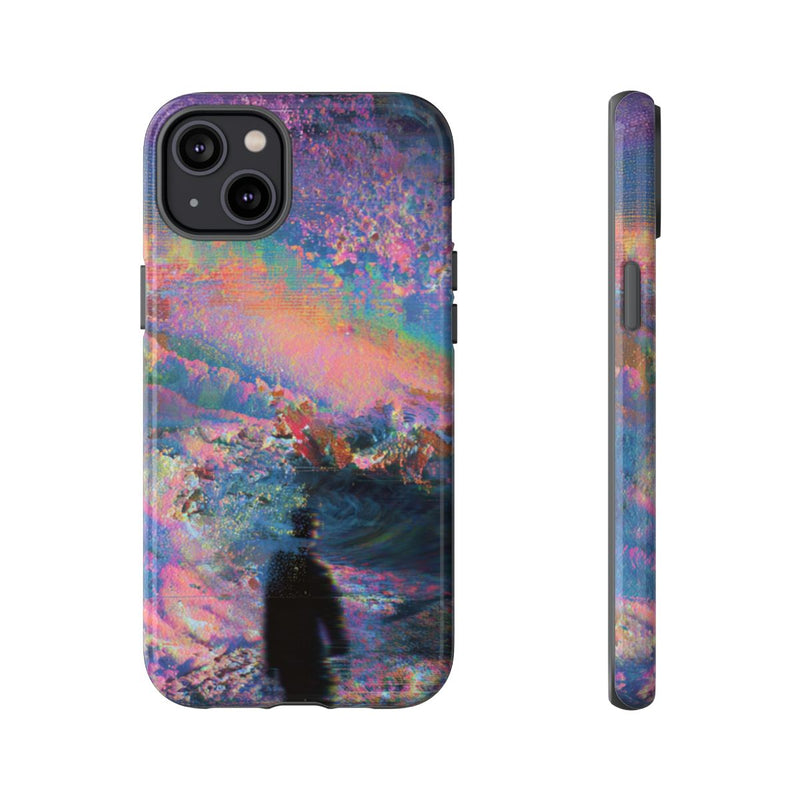 Abstracte Kleurrijke Kosmische Scene met Silhouet