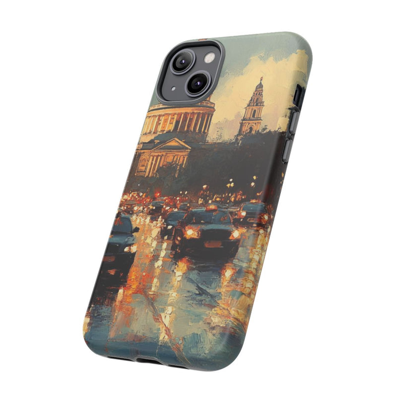 Stadsgezicht met Kathedraal bij Schemering