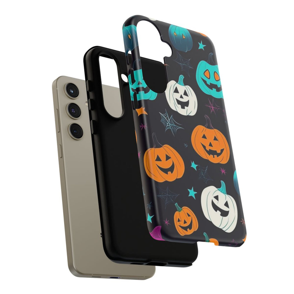 Vrolijk Gekleurde Halloween Pompoenen Patroon