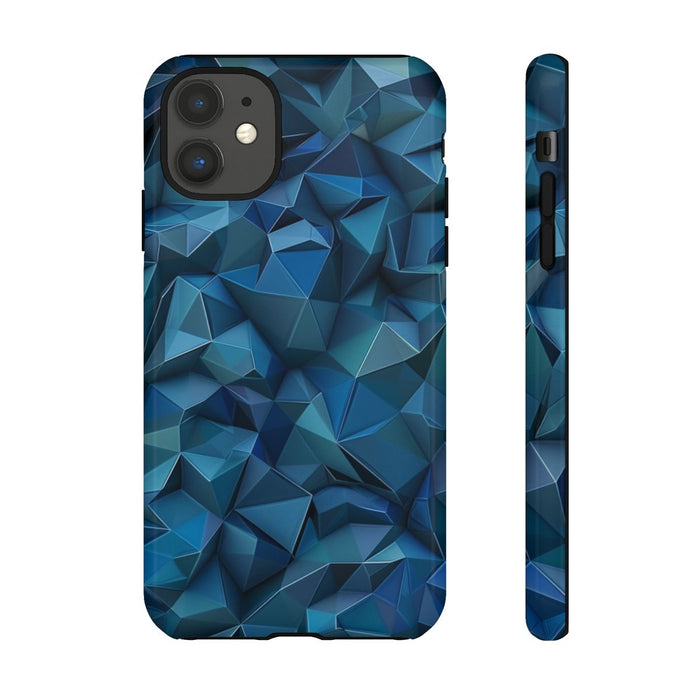 Diepblauw Geometrisch Polygonenpatroon