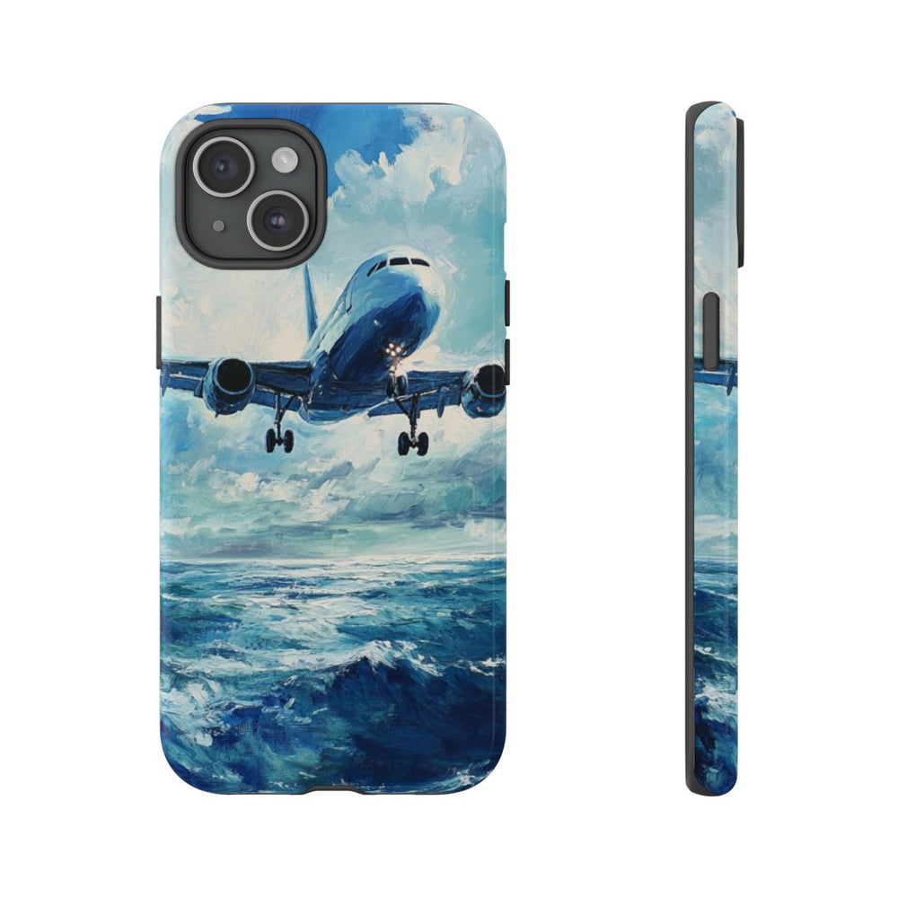 Vliegtuig Boven Oceaan Olieverfschilderij