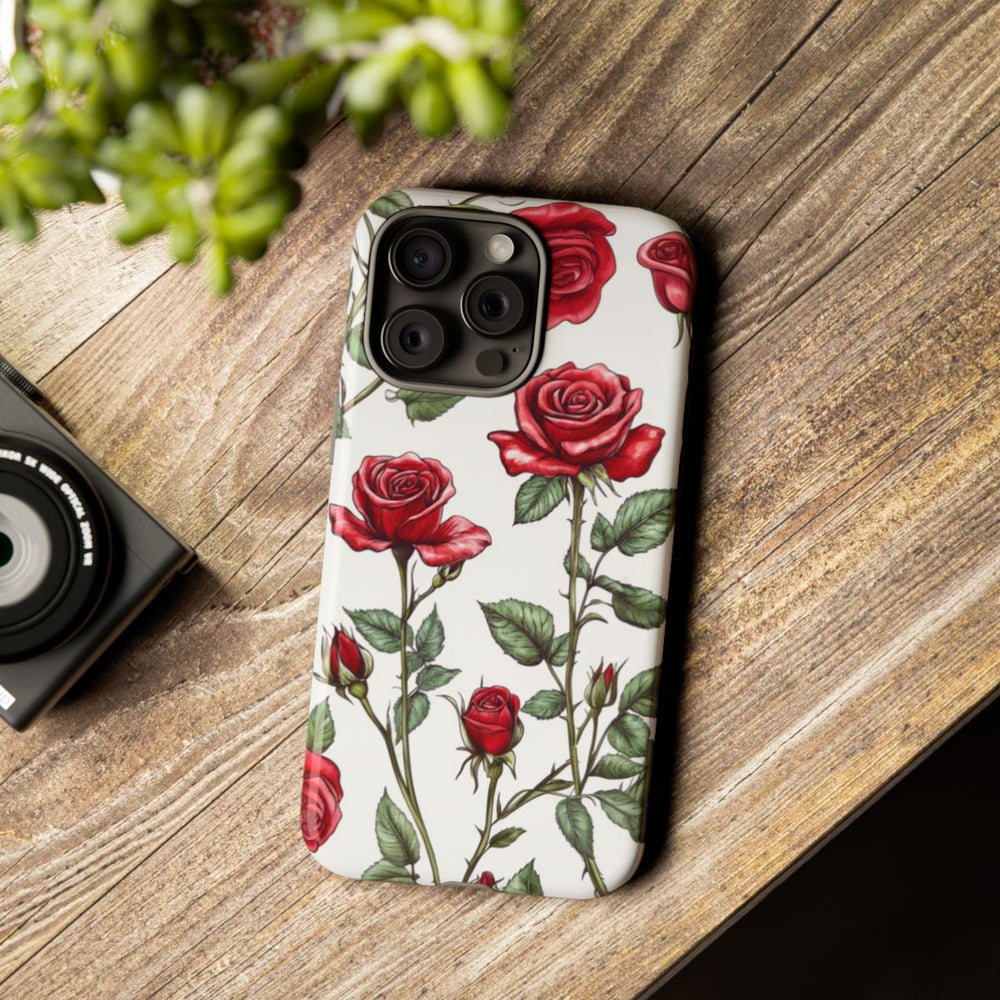 Rode Rozen Botanisch Patroon