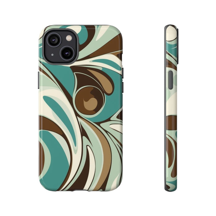 Abstracte Swirl in Teal en Bruin