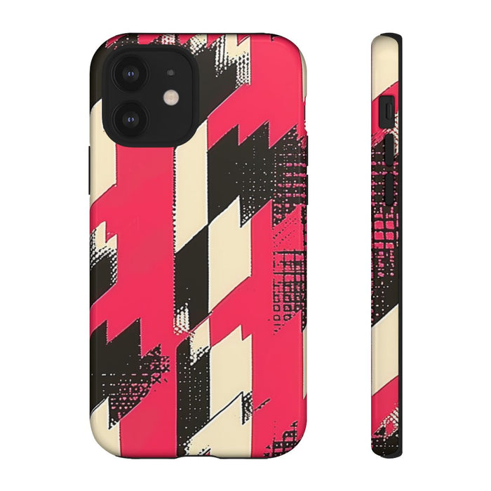 Roze en Zwart Pied-de-Poule Patroon