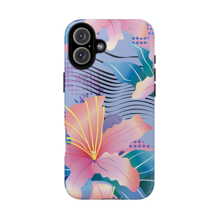 Roze Bloemenpatroon met Abstracte Accenten
