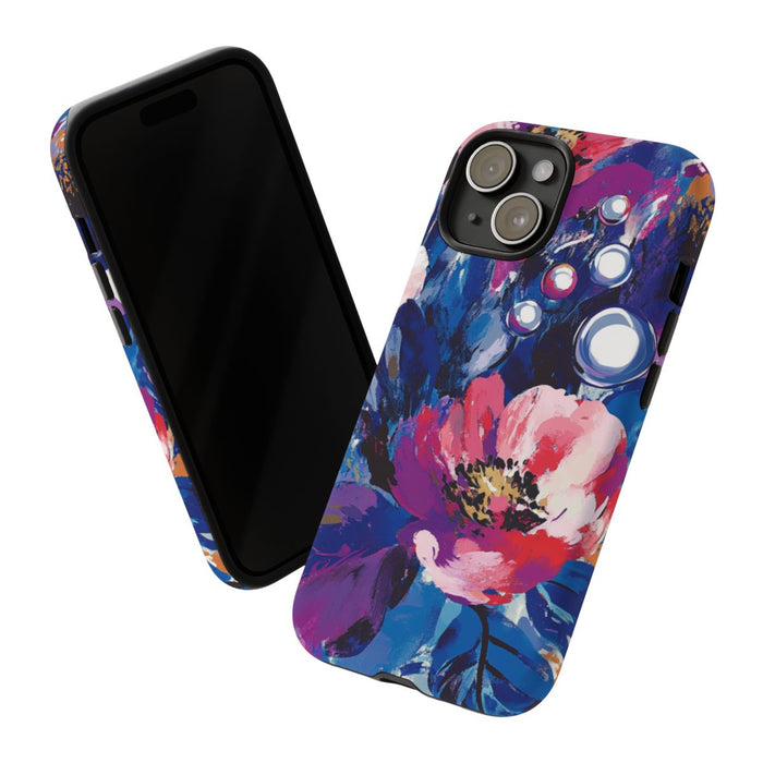 Abstracte Bloemenimpressie met Parelaccenten