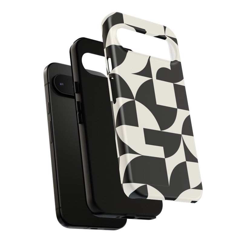 Zwart-Wit Geometrisch Abstract Patroon