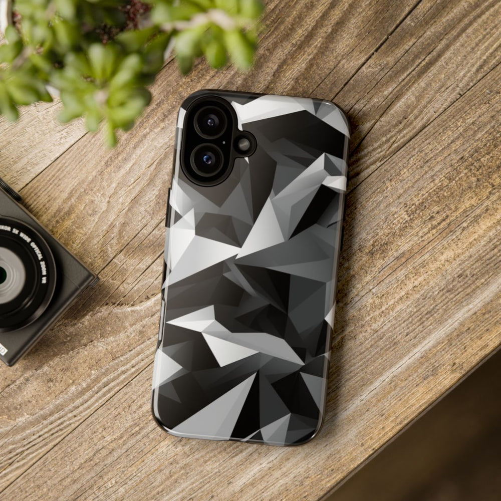 Zwart-Grijs Geometrisch Abstract Patroon