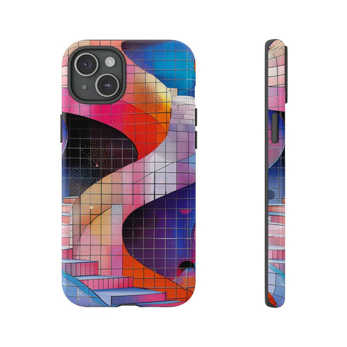 Kleurrijke Abstracte Spiraaltrap met Mozaïekpatroon