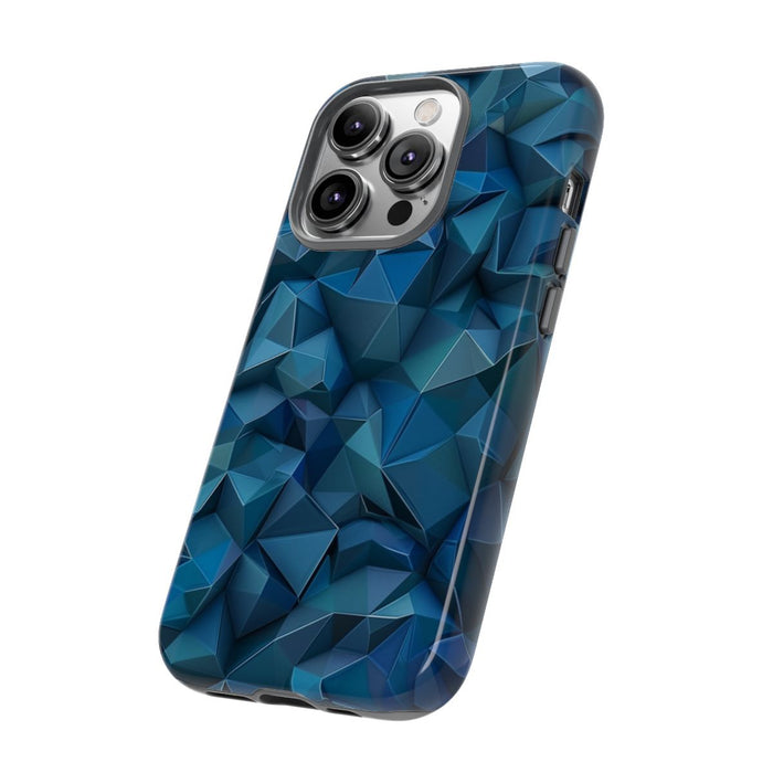 Diepblauw Geometrisch Polygonenpatroon