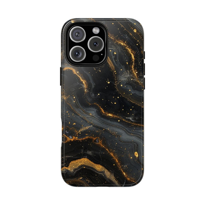 Zwart-Gouden Marmer Abstract Patroon