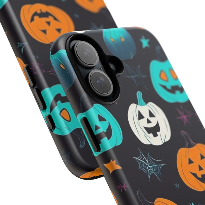Vrolijk Gekleurde Halloween Pompoenen Patroon