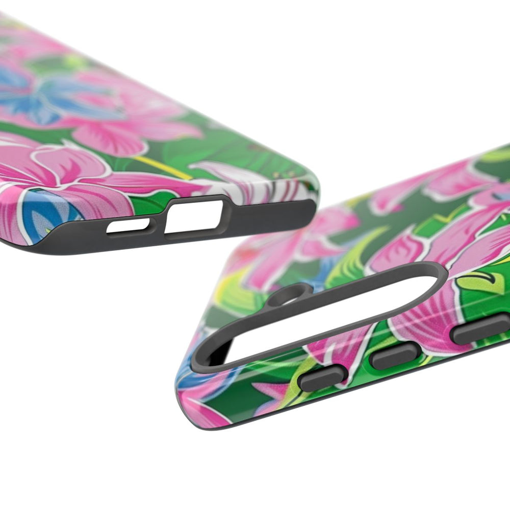 Roze en Blauwe Bloemenprint