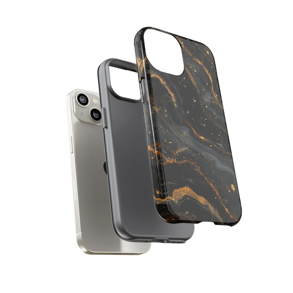 Zwart-Gouden Marmer Abstract Patroon