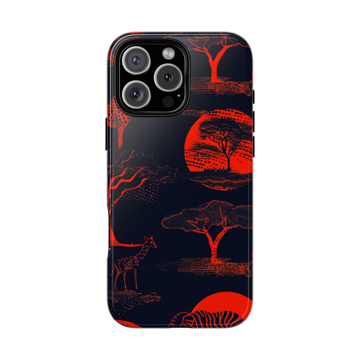 Rood Neon Afrikaans Dierenpatroon