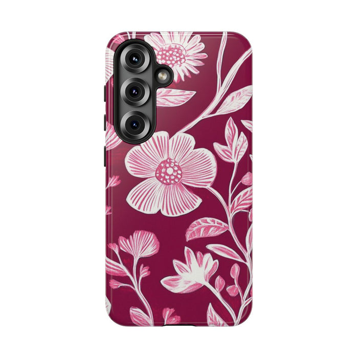 Roze en Witte Bloemenprint