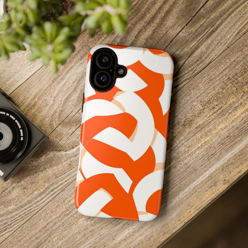 Oranje en Wit Geometrisch Patroon