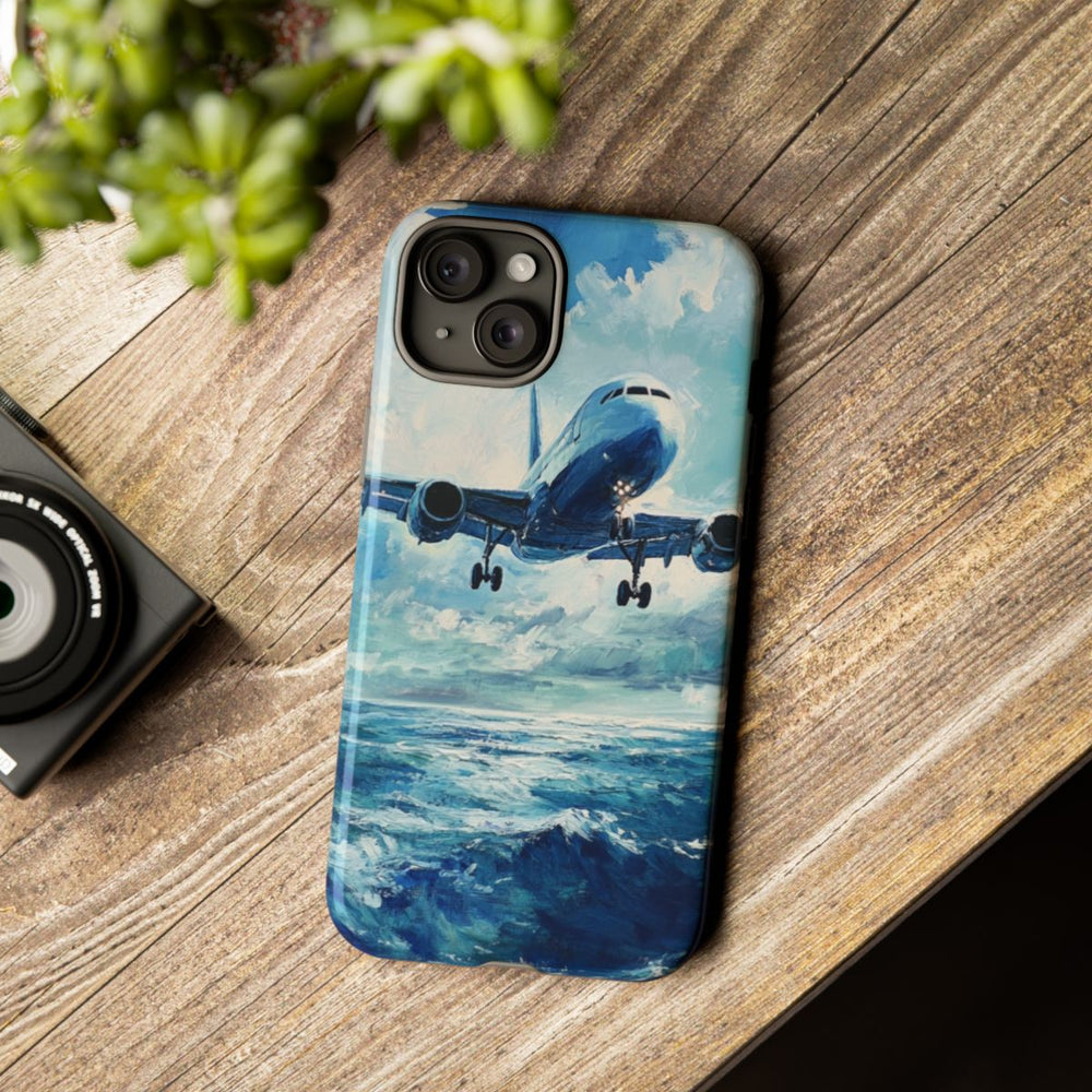 Vliegtuig Boven Oceaan Olieverfschilderij