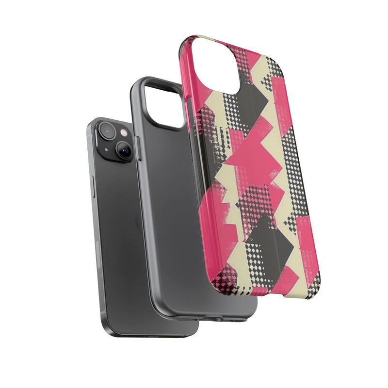 Roze en Zwart Abstract Geometrisch Patroon