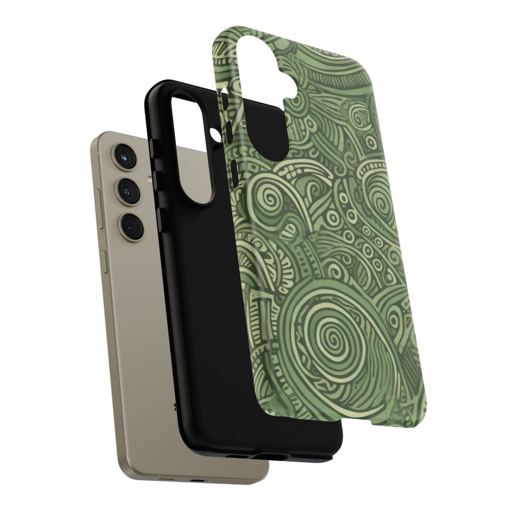 Abstract Groen Tribal Doodle Patroon
