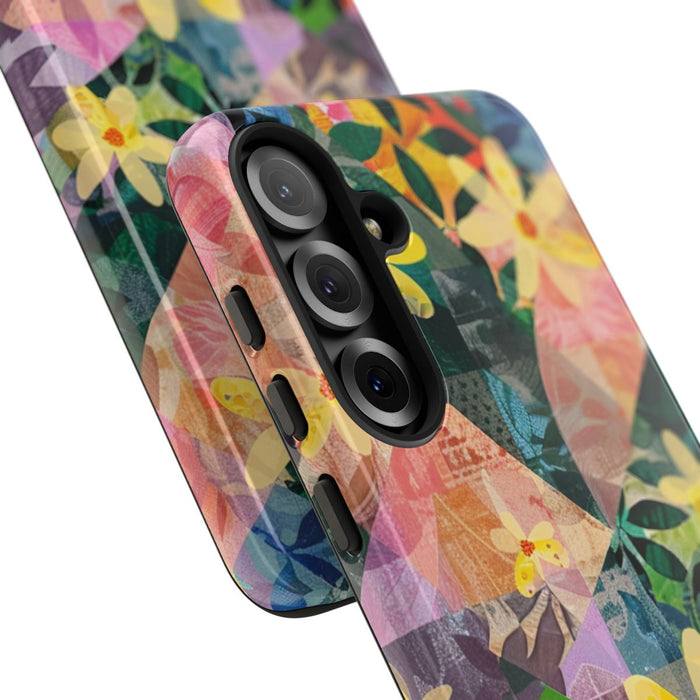 Abstract Bloemmotief met Geometrisch Patroon