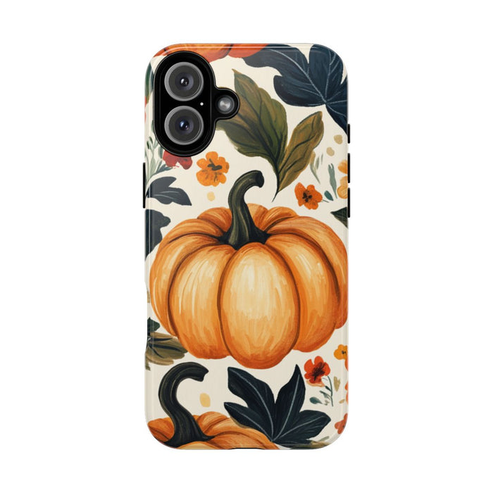 Herfst Pompoen en Bloemenpatroon
