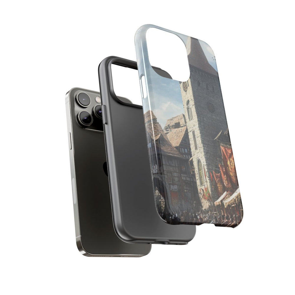 Middeleeuws Europees Dorpsstraat Tafereel