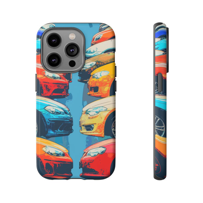 Kleurrijke Moderne Auto's in Lijntekening