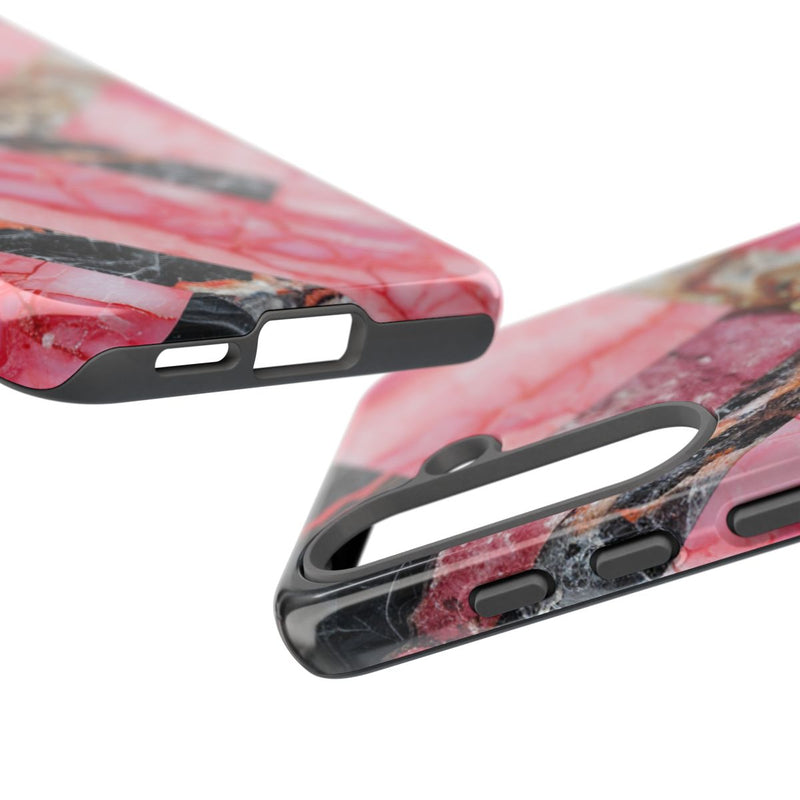 Roze en Zwart Geometrisch Marmerpatroon