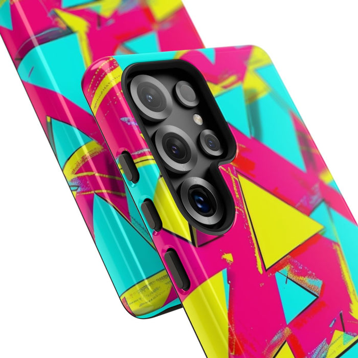 Neon Driehoeken Abstract Patroon