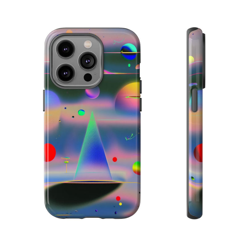 Kleurrijke Geometrische Bollen en Piramide Abstract