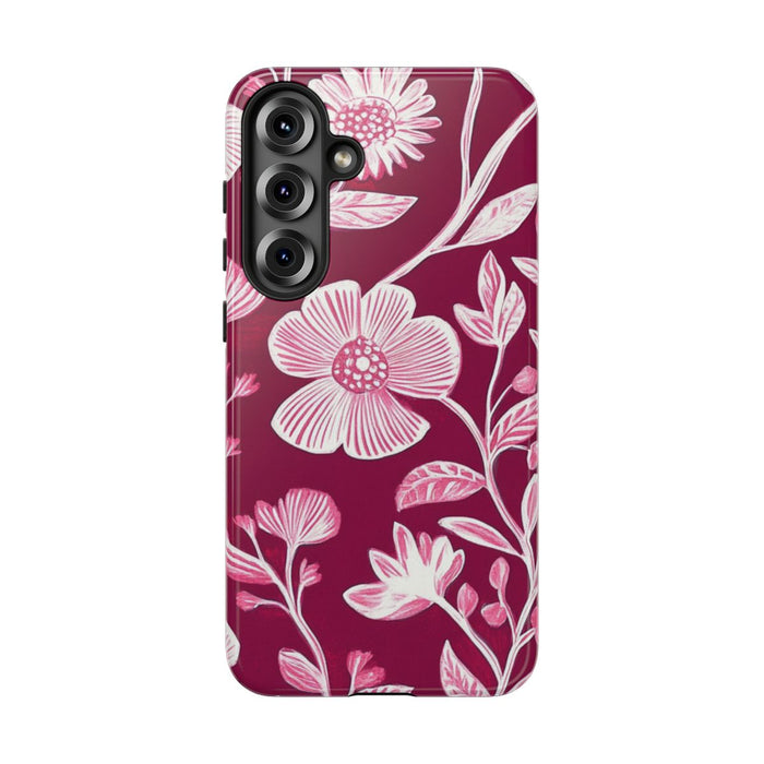 Roze en Witte Bloemenprint
