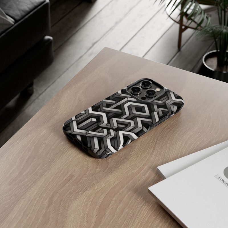 Monochrome Geometrisch Optisch Illusiepatroon