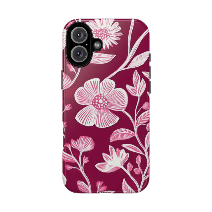 Roze en Witte Bloemenprint
