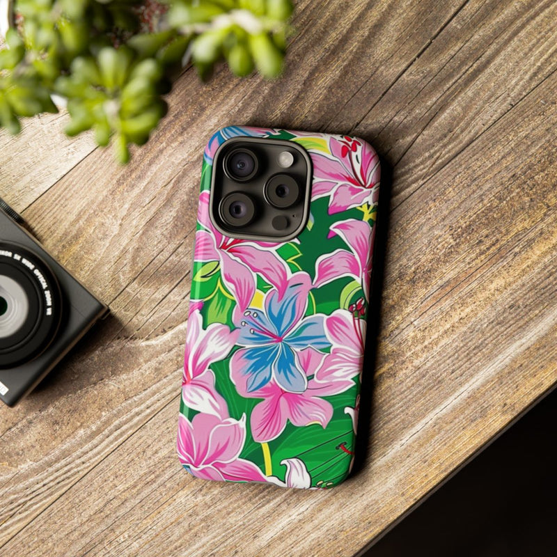 Roze en Blauwe Bloemenprint