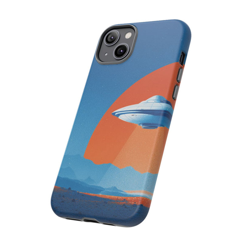 Witte Vliegende Schotel boven Rotsachtig Landschap