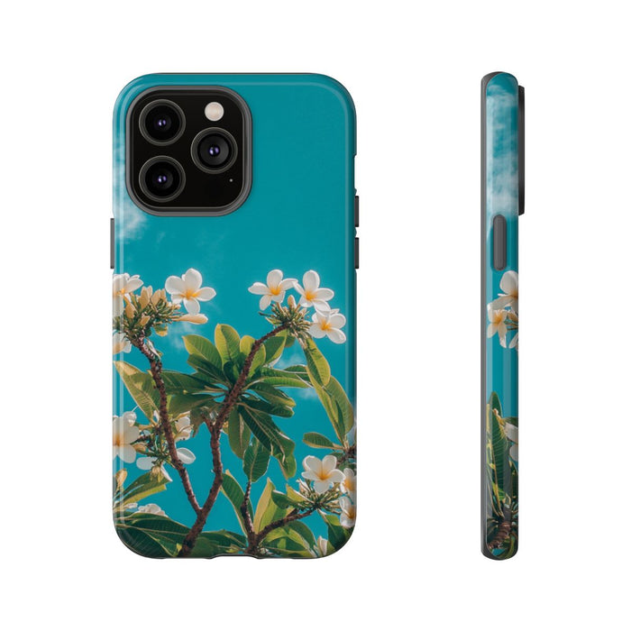 Witte Frangipanibloemen met Groene Bladeren