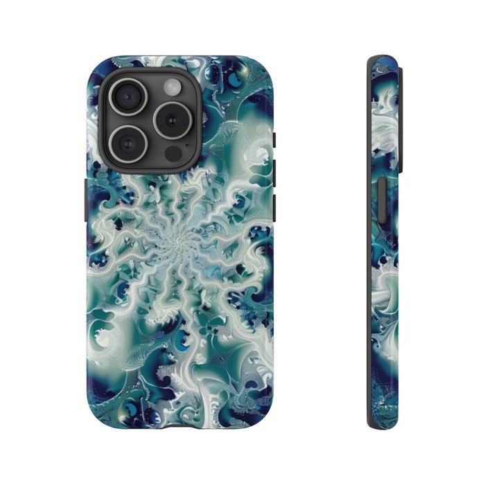 Blauw-Groene Fractalwerveling met Glans