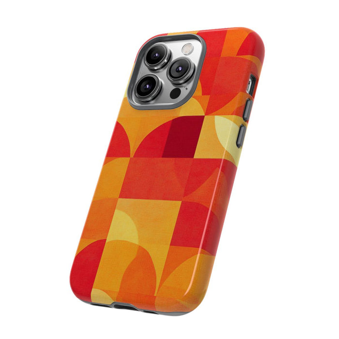 Geometrisch Rood- en Oranje-Patroon