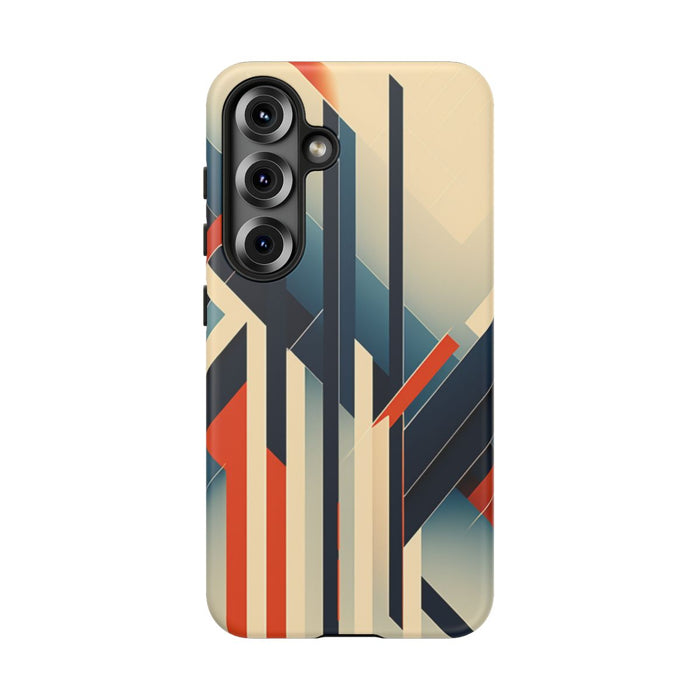 Geometrisch Abstracte Lijnen in Oranje en Blauw