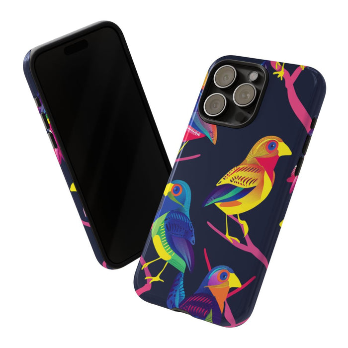 Neonkleurige Vogels op Takken