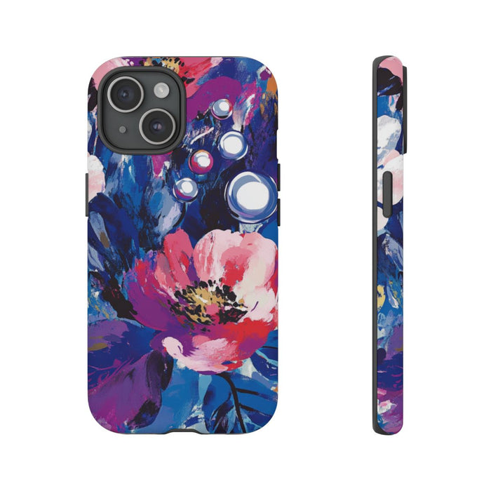 Abstracte Bloemenimpressie met Parelaccenten