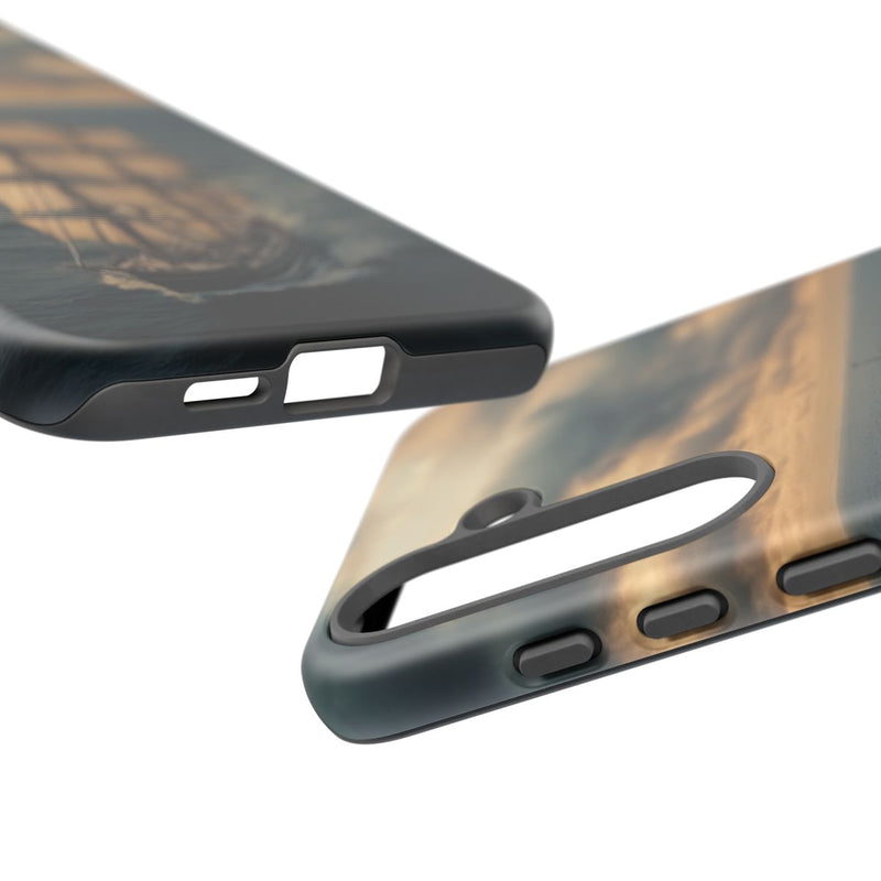 Zeilschip op Donkere Oceaan met Indrukwekkende Luchten