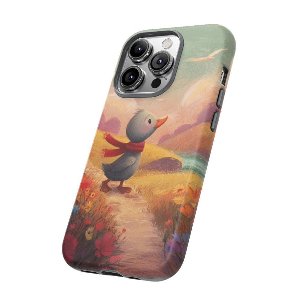 Nieuwsgierige Grijze Eendekuiken in Lenteweide