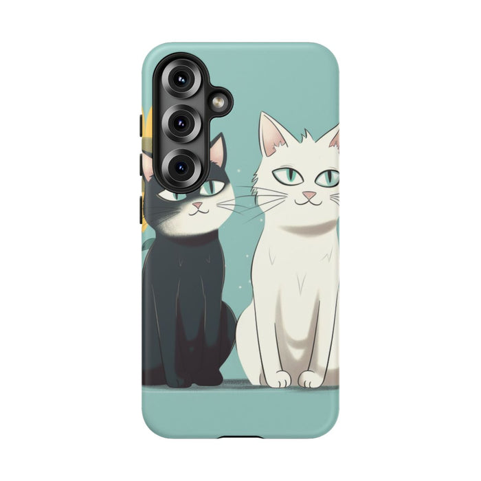 Twee Cartoonkatten met Zonnebloem