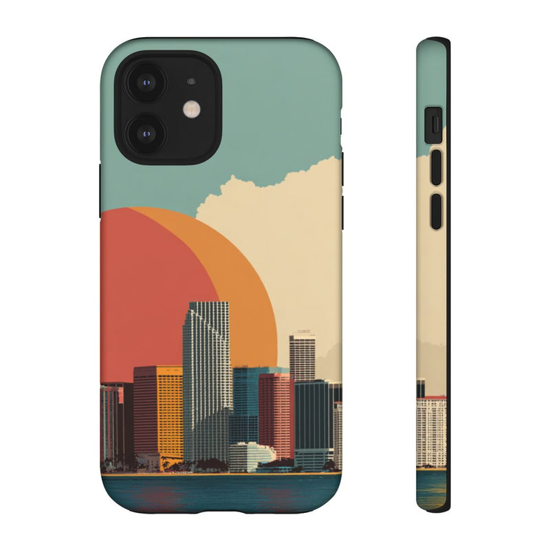 Minimalistische Stadsgezicht met Grote Zon