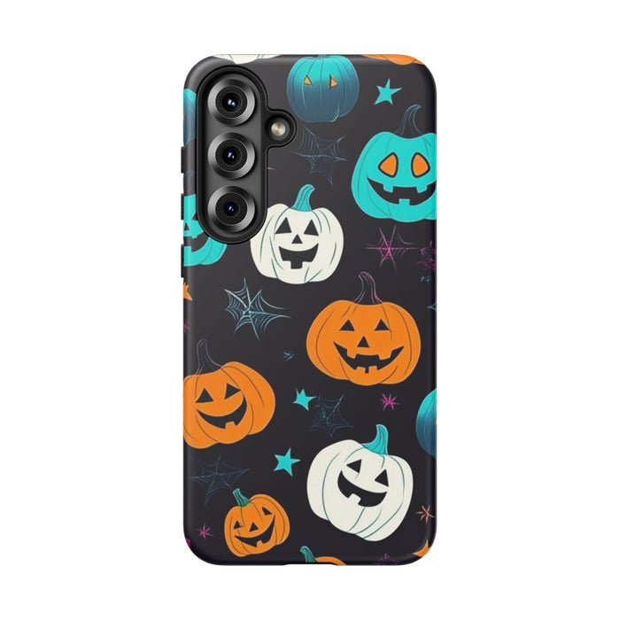 Vrolijk Gekleurde Halloween Pompoenen Patroon