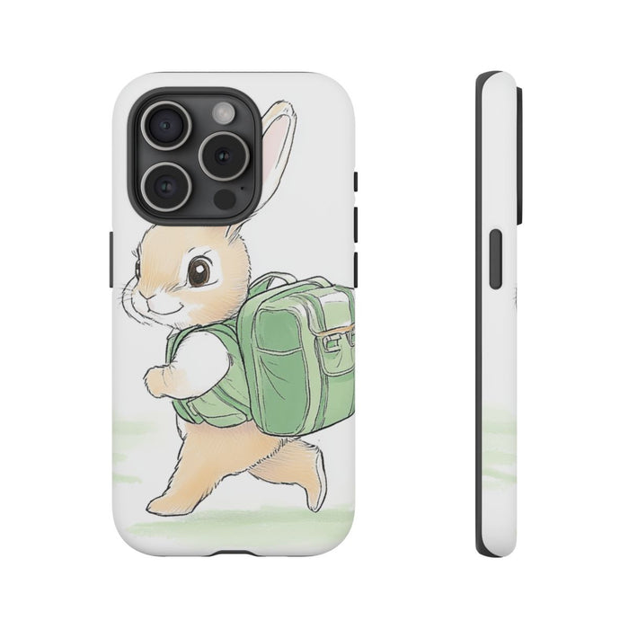 Schattig Konijntje met Groene Rugzak Illustratie